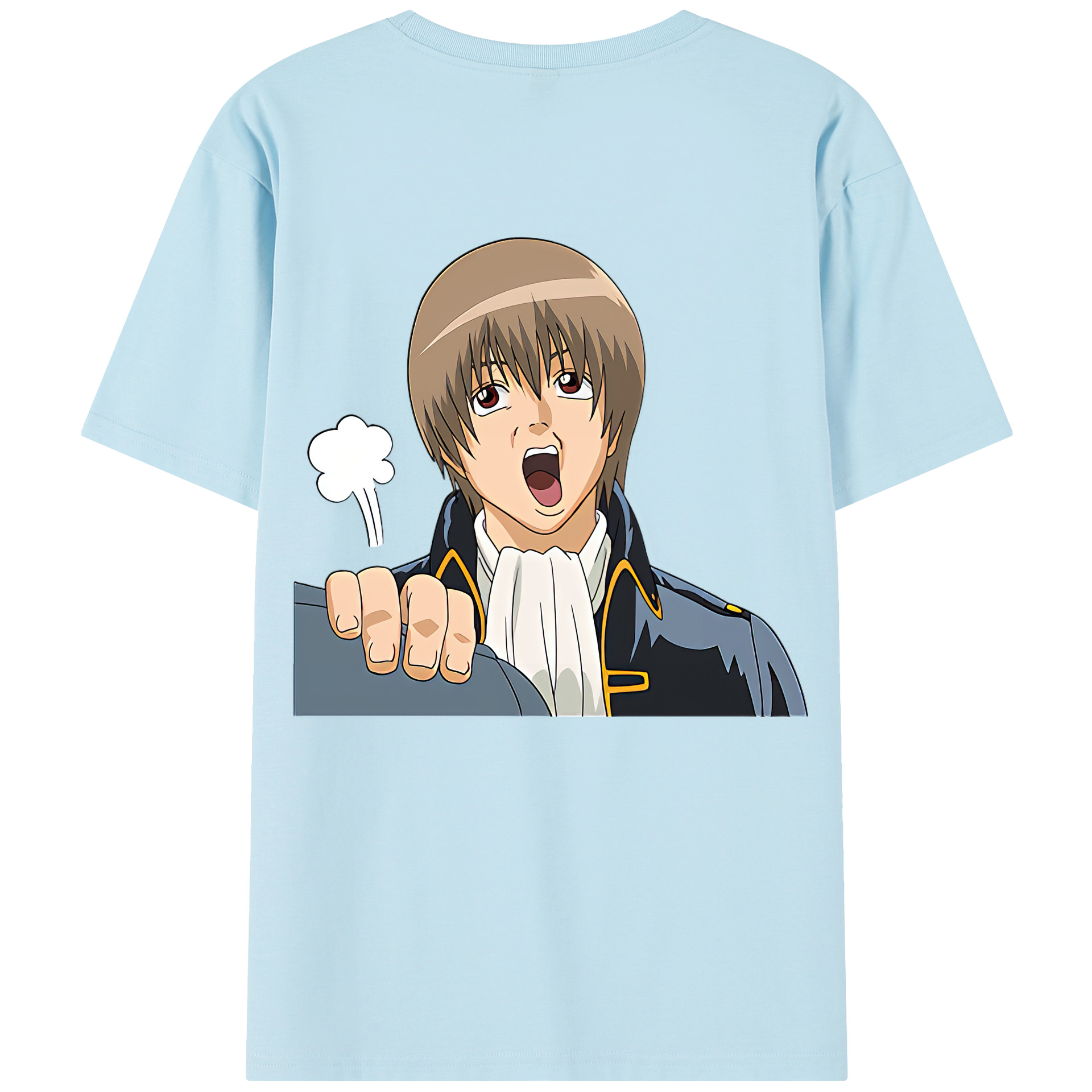 （画像用） ぎんたま 坂田銀時（さかたぎんとき） 神楽 志村新八（しむら しんぱち） GINTAMA Sakata Gintoki Kagura Shimura Shinpachi 綿100％半袖Tシャツ（背面プリント）